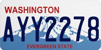 WA license plate AYY2278