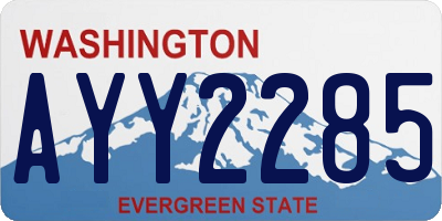 WA license plate AYY2285