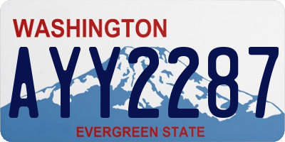 WA license plate AYY2287