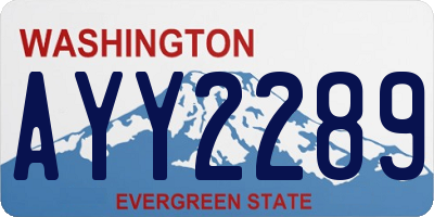 WA license plate AYY2289