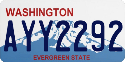 WA license plate AYY2292