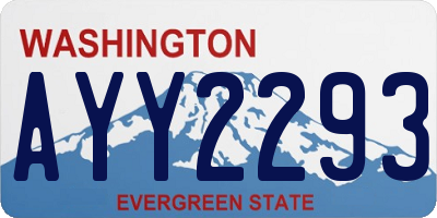 WA license plate AYY2293