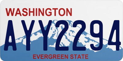 WA license plate AYY2294