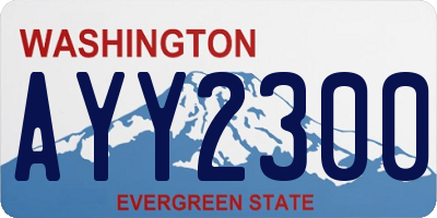 WA license plate AYY2300