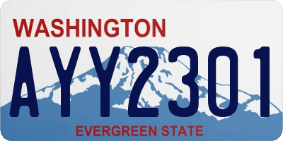 WA license plate AYY2301