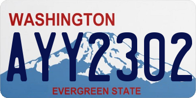 WA license plate AYY2302