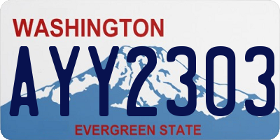 WA license plate AYY2303