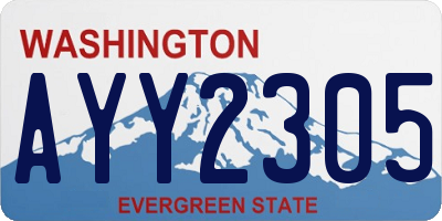 WA license plate AYY2305