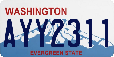 WA license plate AYY2311