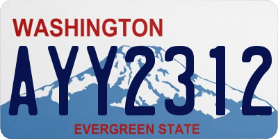 WA license plate AYY2312