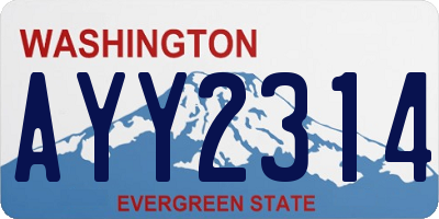 WA license plate AYY2314