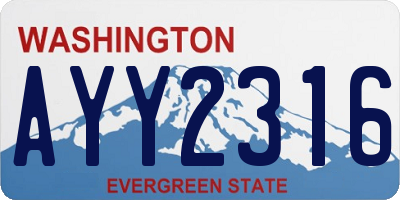 WA license plate AYY2316