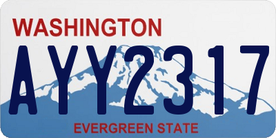 WA license plate AYY2317