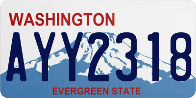 WA license plate AYY2318