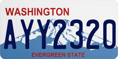 WA license plate AYY2320