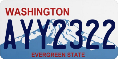 WA license plate AYY2322