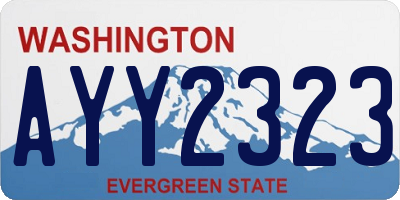 WA license plate AYY2323