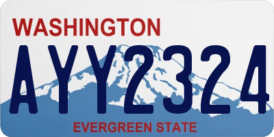 WA license plate AYY2324