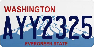 WA license plate AYY2325