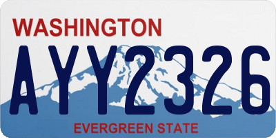 WA license plate AYY2326