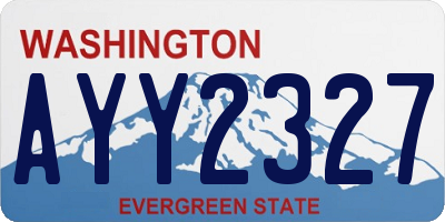 WA license plate AYY2327