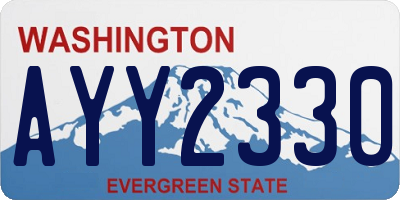 WA license plate AYY2330