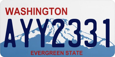 WA license plate AYY2331