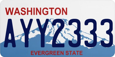 WA license plate AYY2333