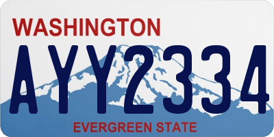 WA license plate AYY2334