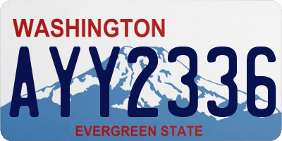 WA license plate AYY2336