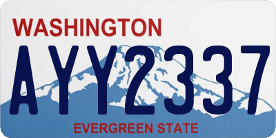 WA license plate AYY2337