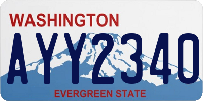 WA license plate AYY2340