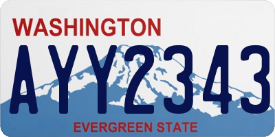 WA license plate AYY2343