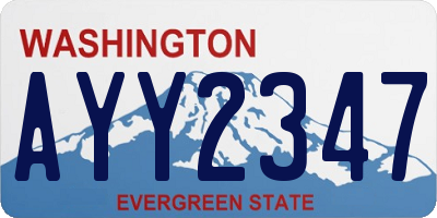 WA license plate AYY2347