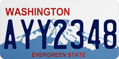 WA license plate AYY2348