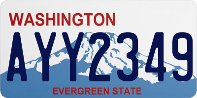 WA license plate AYY2349