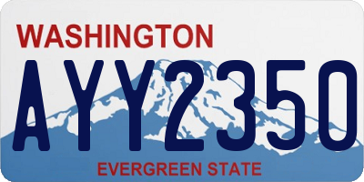 WA license plate AYY2350