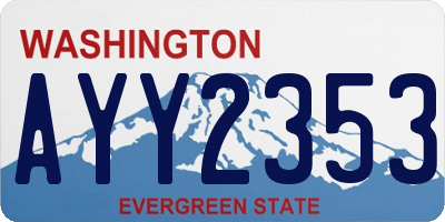 WA license plate AYY2353