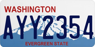 WA license plate AYY2354