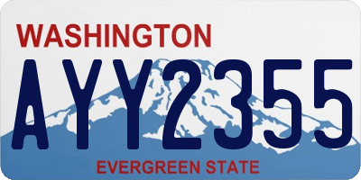 WA license plate AYY2355