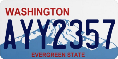 WA license plate AYY2357