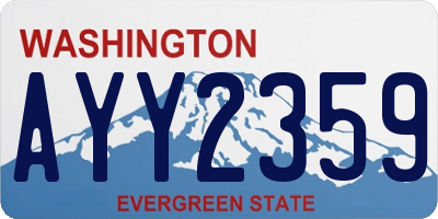 WA license plate AYY2359