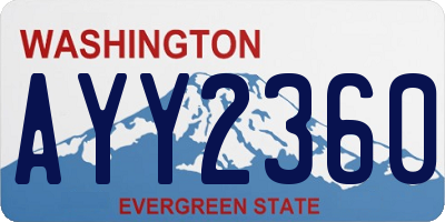 WA license plate AYY2360