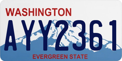 WA license plate AYY2361