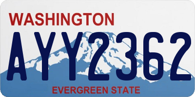 WA license plate AYY2362