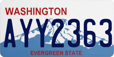 WA license plate AYY2363