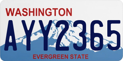 WA license plate AYY2365