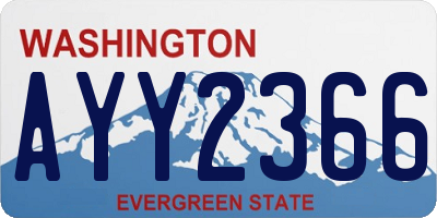 WA license plate AYY2366