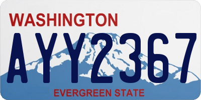 WA license plate AYY2367