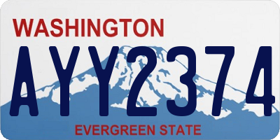 WA license plate AYY2374